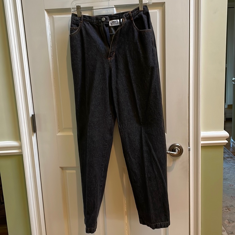 Chico’s Design Jeans Dark Blue High Waste With Partial Elastic Waste  Size 0.